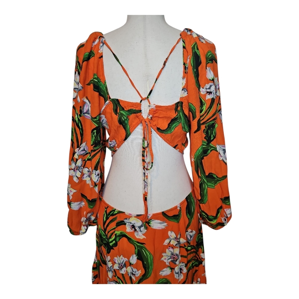 ZARA Multicolored Cut-Out Printed Maxi Dress – Size Large - Picture 8 of 16